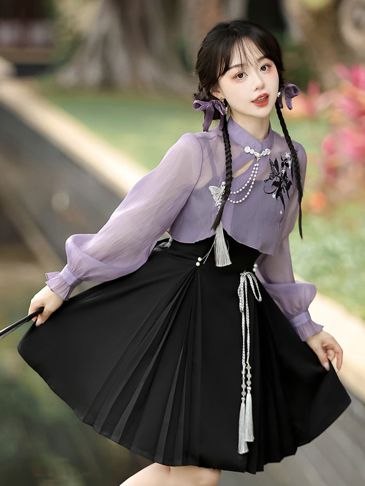 China Style Sweet Purple Two-Piece Set YOU0060