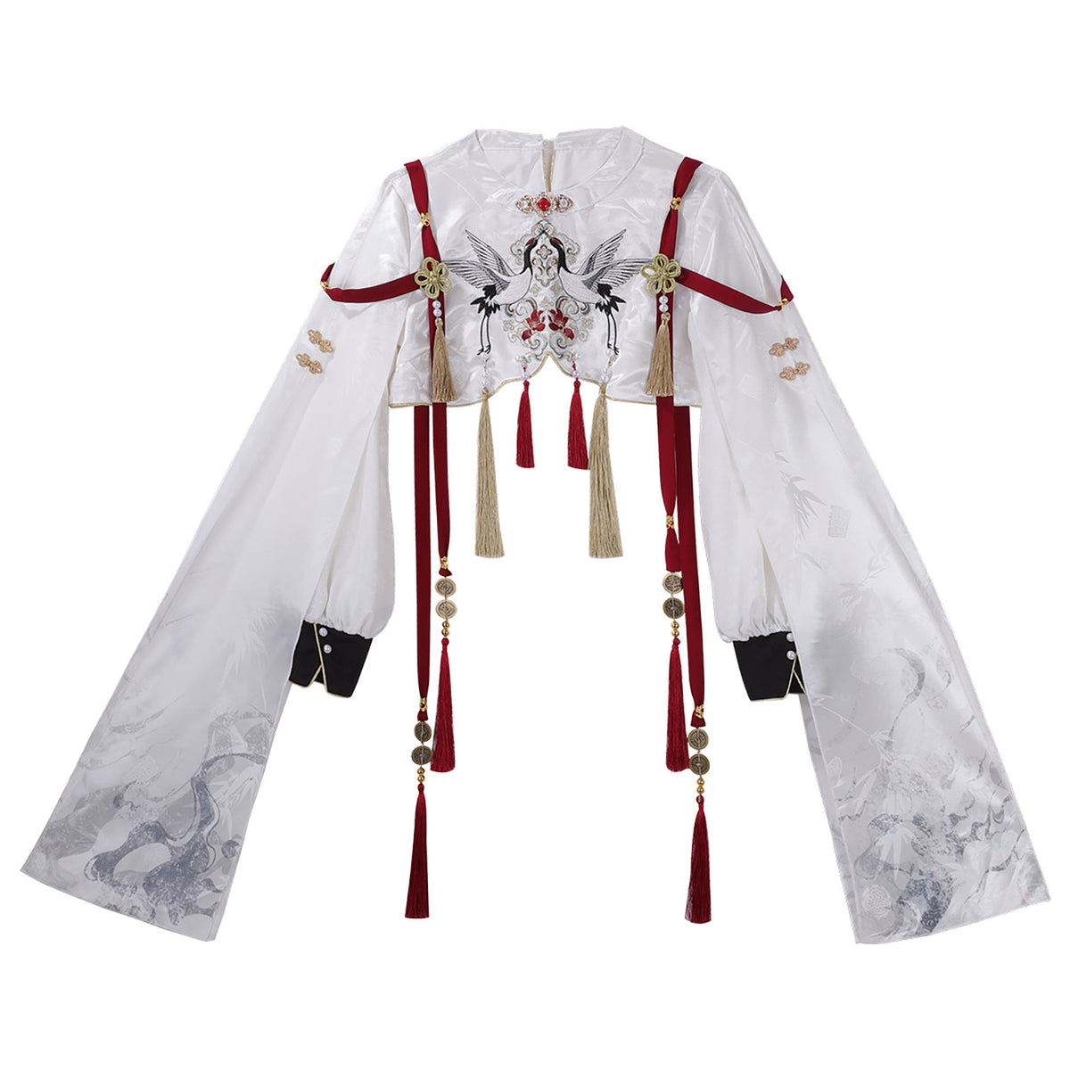 Chinese Style Crane Embroidered Cape Dress YOU0261