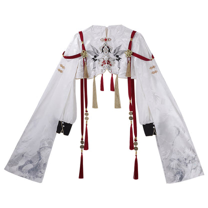 Chinese Style Crane Embroidered Cape Dress YOU0261