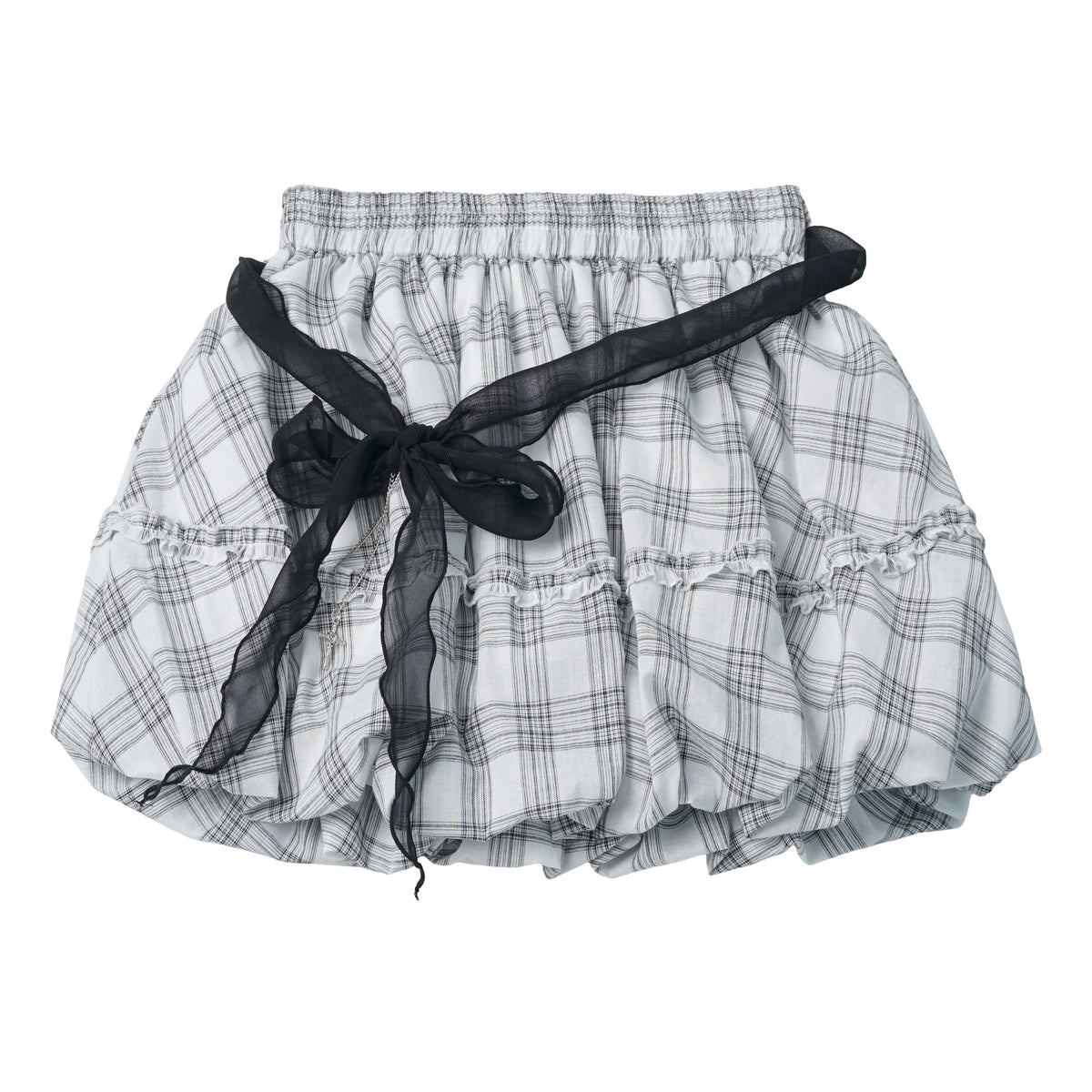 Corset Bodice Top And Plaid Bubble Skirt PIN0049