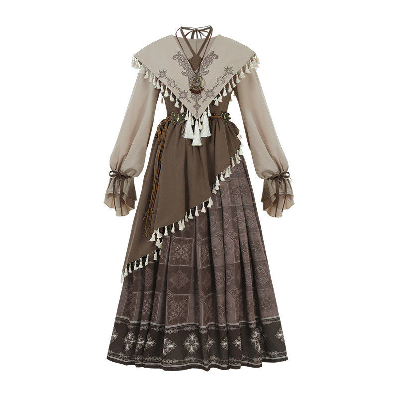 Chinese Style Tribal Lantern Sleeve Dress YOU0245