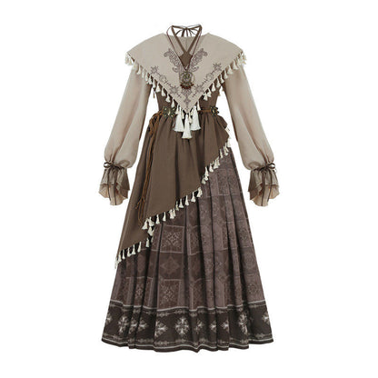 Chinese Style Tribal Lantern Sleeve Dress YOU0245