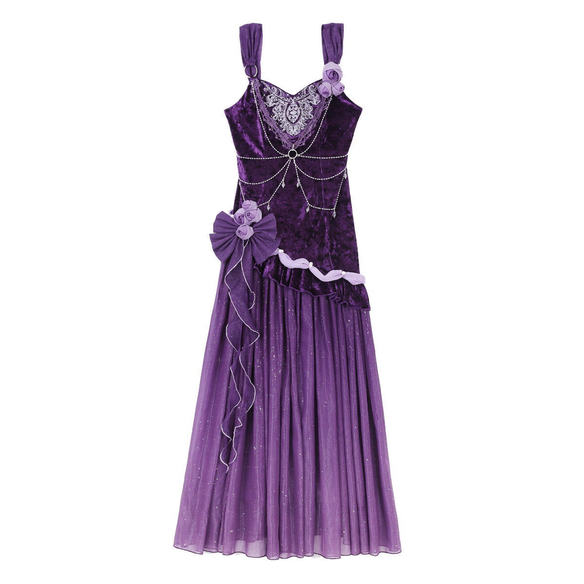 Dark Purple Velvet Mermaid Gown Dress YOU0247