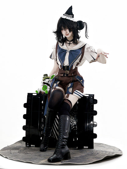 Sailor Collar Steampunk 3-Piece Overall Set YOU0293