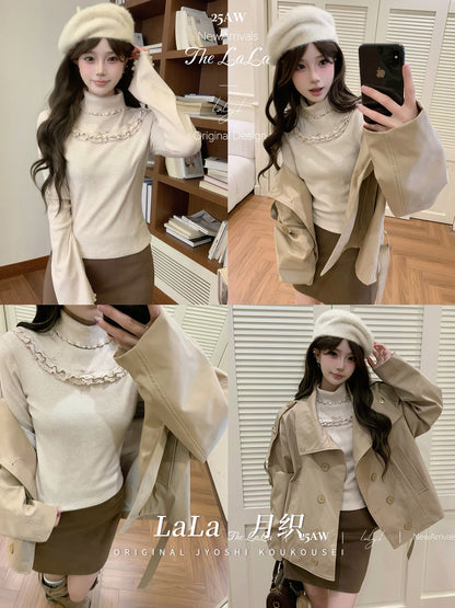 Turtleneck Ribbed Knit Base Layer Top LAL0160