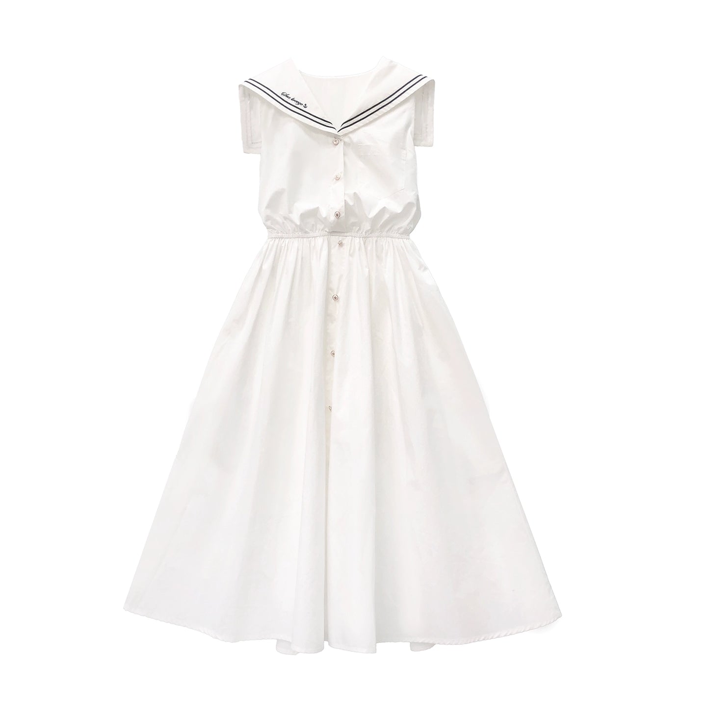 French Elegant Sleeveless White Dress HUT0046