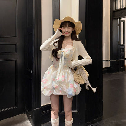 Floral Corset Bubble Hem Dress BEL0026