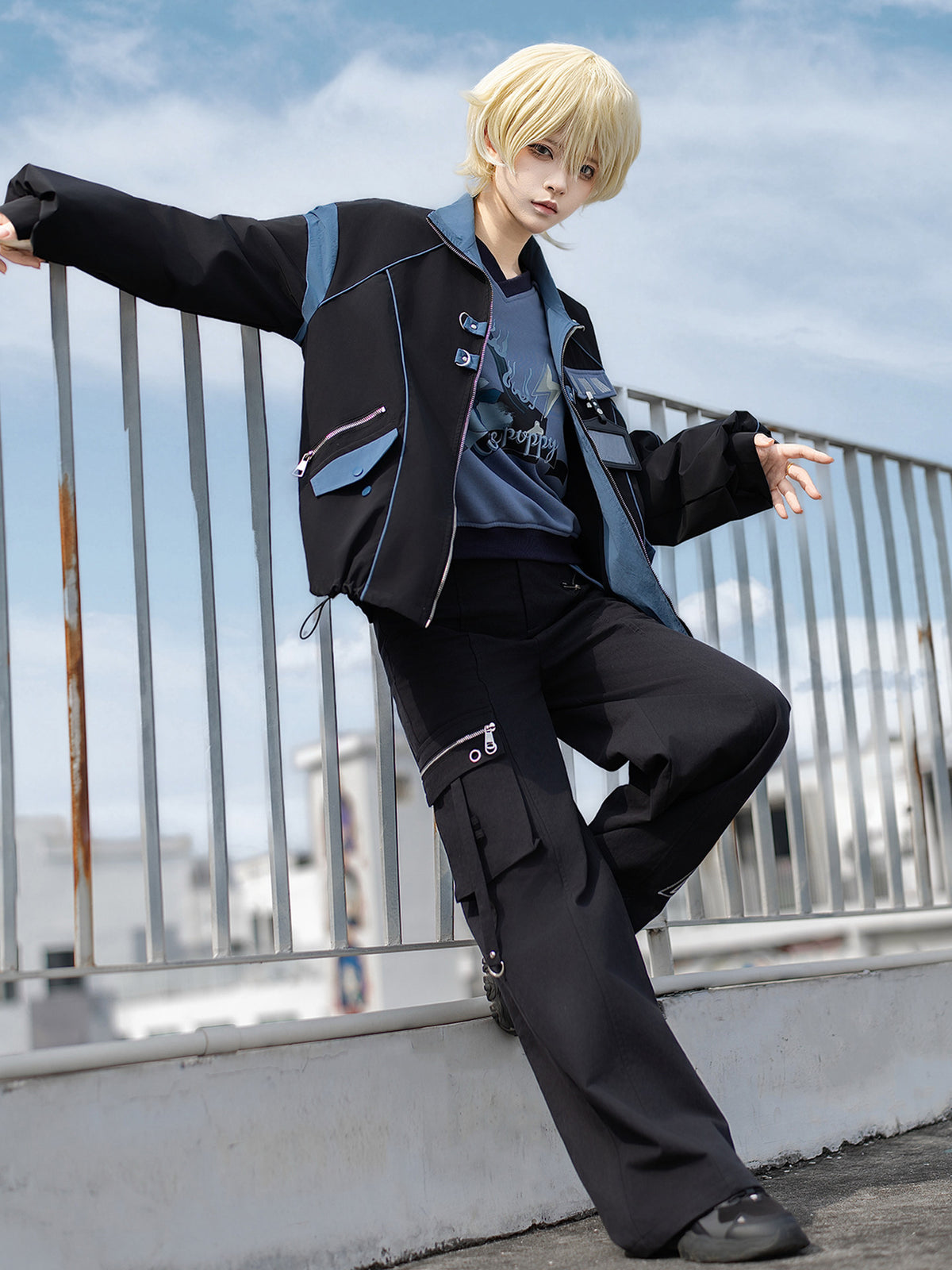 Futuristic Techwear Jacket Sweatshirt Pants Set YOU0277