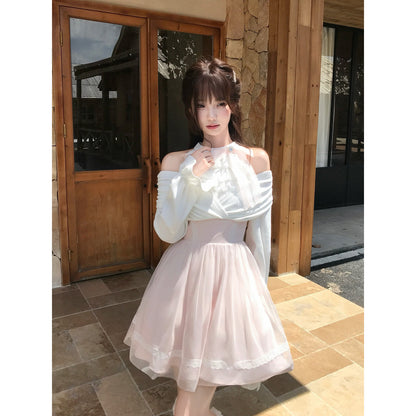 Off Shoulder Halter Neck Tulle Dress LAL0236
