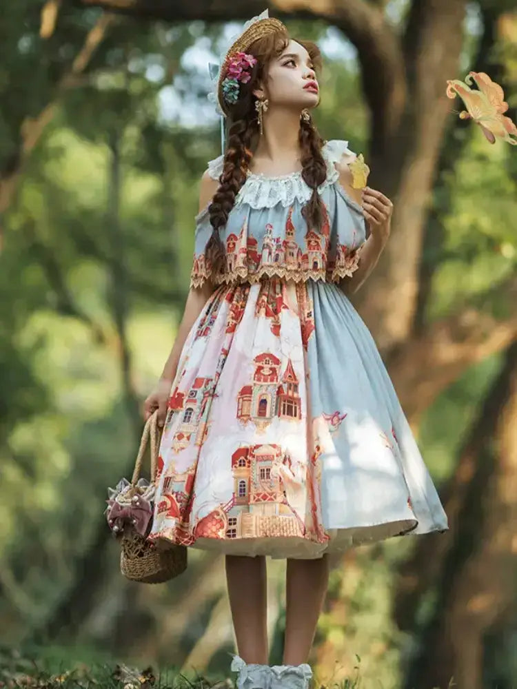 European Building print Lolita Dress URT0014