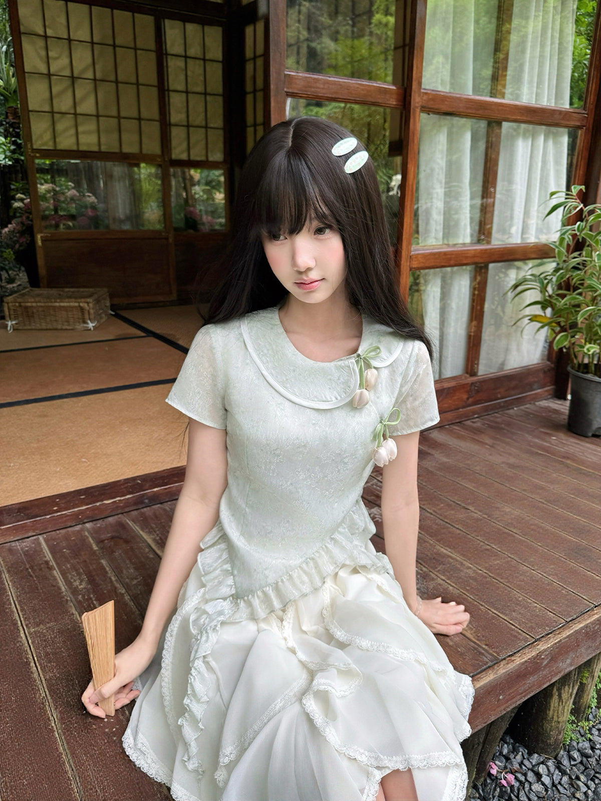 Chinese Style Jacquard Top And Skirt Set LAL0207