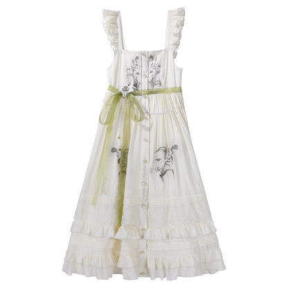 Chinese Style Floral Embroidered Long Sleeve Dress Set YOU0253