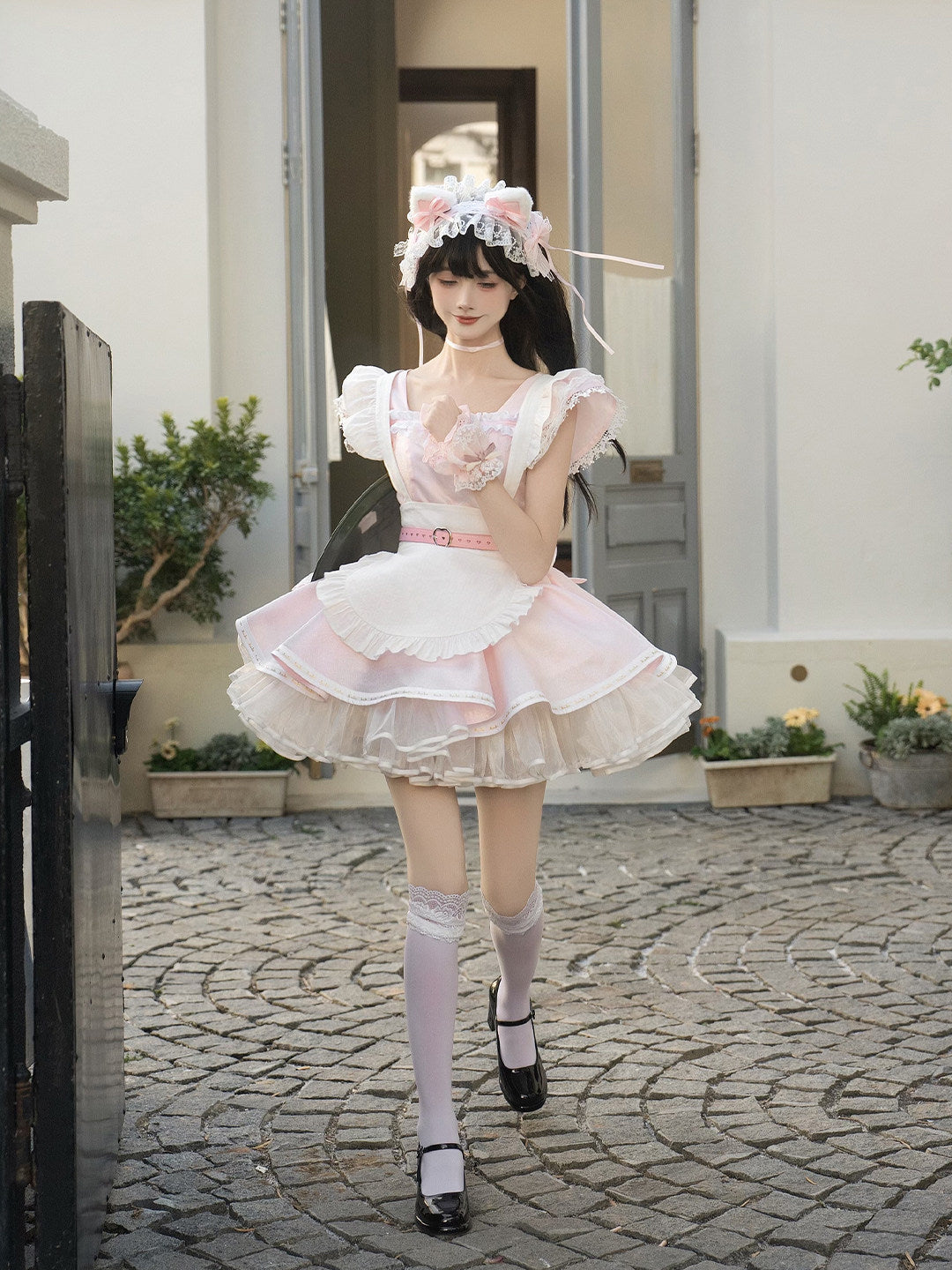 Doll Angel Pink Ruffle Apron Dress LAL0181