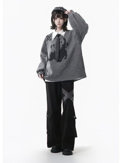 Graphic Knit Sweater And Separates 5-Piece Set PIN0037
