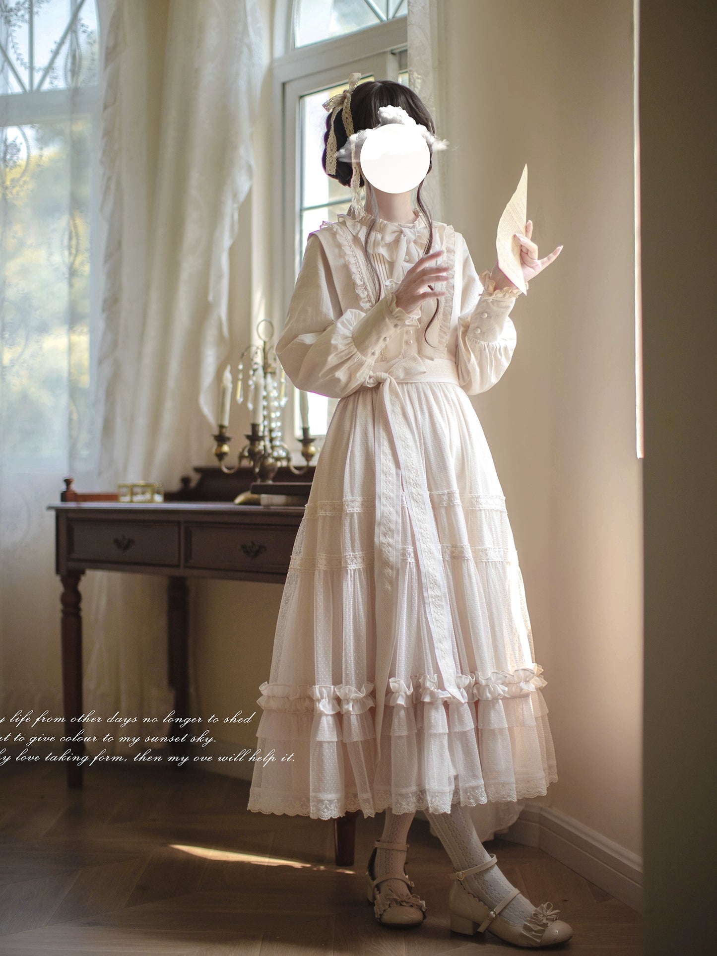 Sweet White Lolita Dress HUT0035