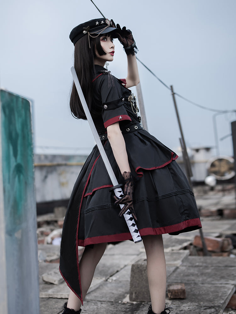 Asymmetry Military Lolita Dress SPR0001