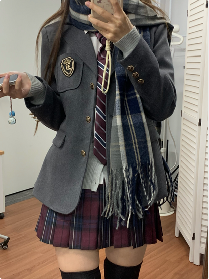Fitted Single-Breasted Academy Style Blazer TEA0051