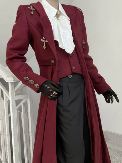 Gothic Vampire Prince Long Coat Shirt Set YOU0254