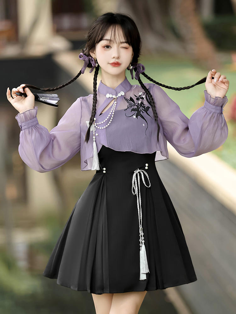 China Style Sweet Purple Two-Piece Set YOU0060