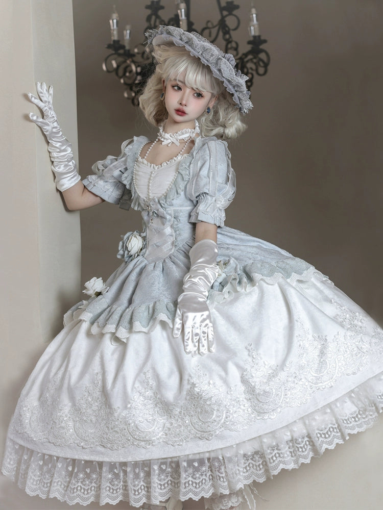 British Retro Light Blue Princess Lolita Dress YOU0008