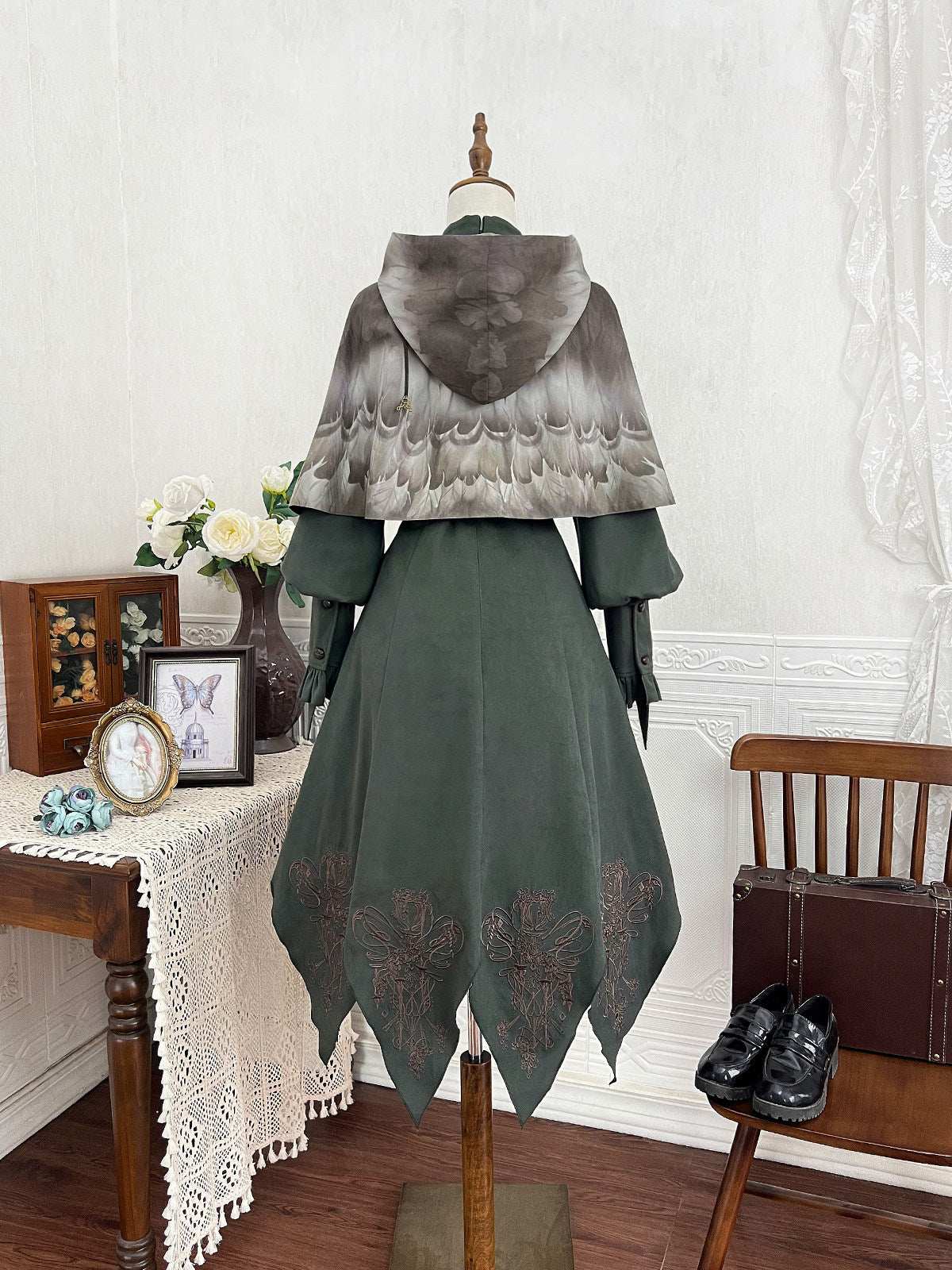Hooded Cape Druid Style Medieval Dress Set YOU0233