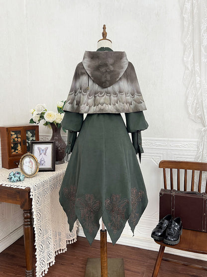 Hooded Cape Druid Style Medieval Dress Set YOU0233