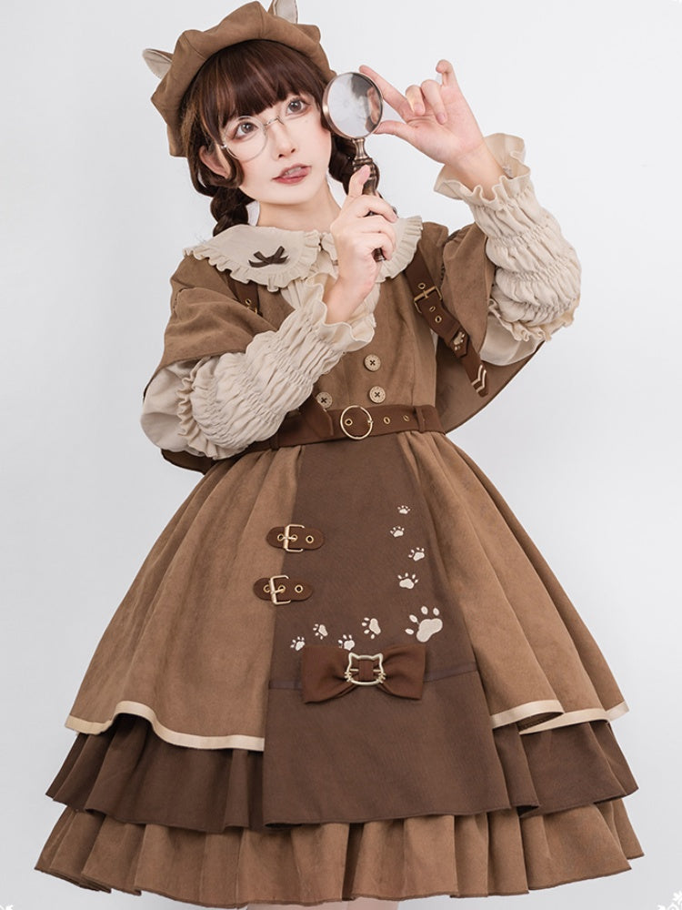 Detective Style Brown Lolita Dress CHE0015