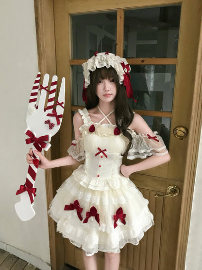 Ruffle Bow Camisole And Skirt Set LAL0198