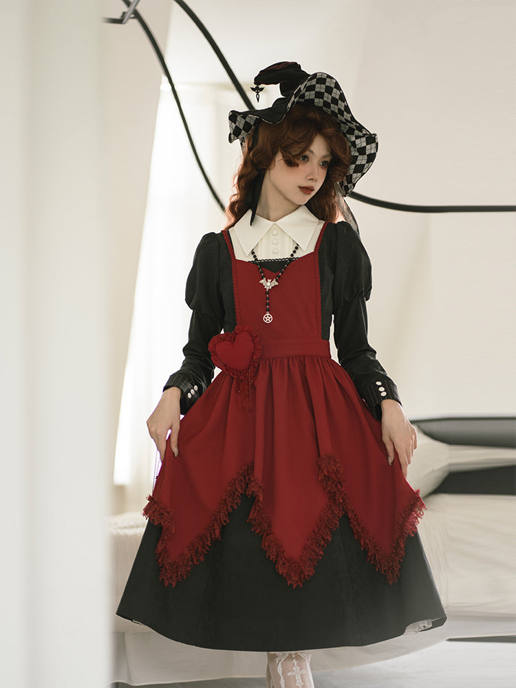 Gothic Nun-Style Volume Long Sleeve Dress WIT0139