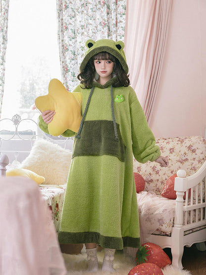 Big Pocket Fleece Frog Loungewear WIT0160