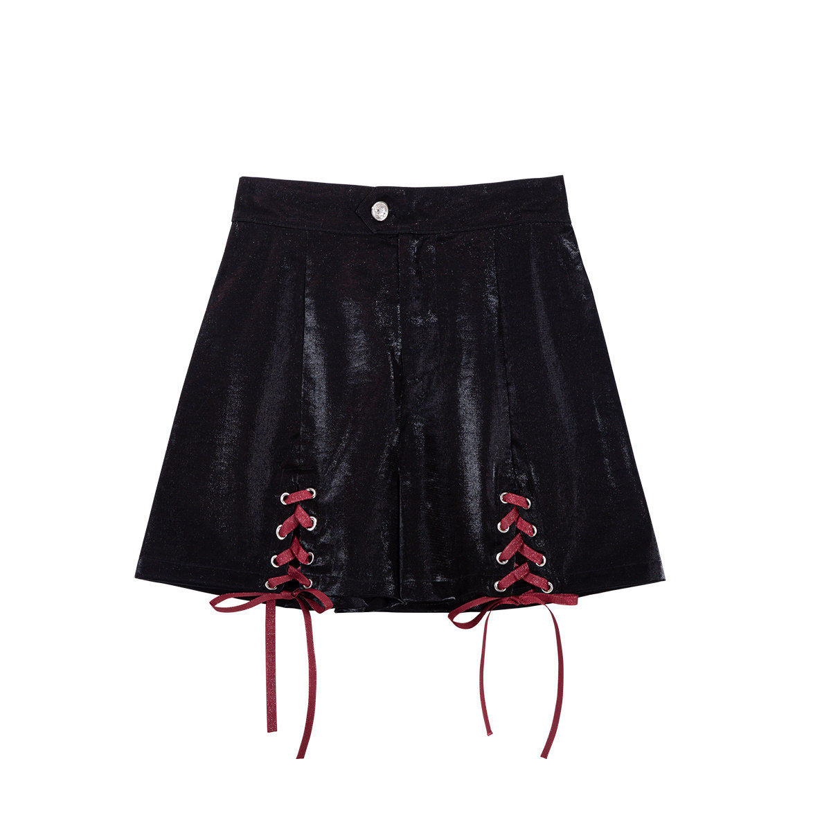 Red Black Gothic Lace-Up Corset Dress YOU0292