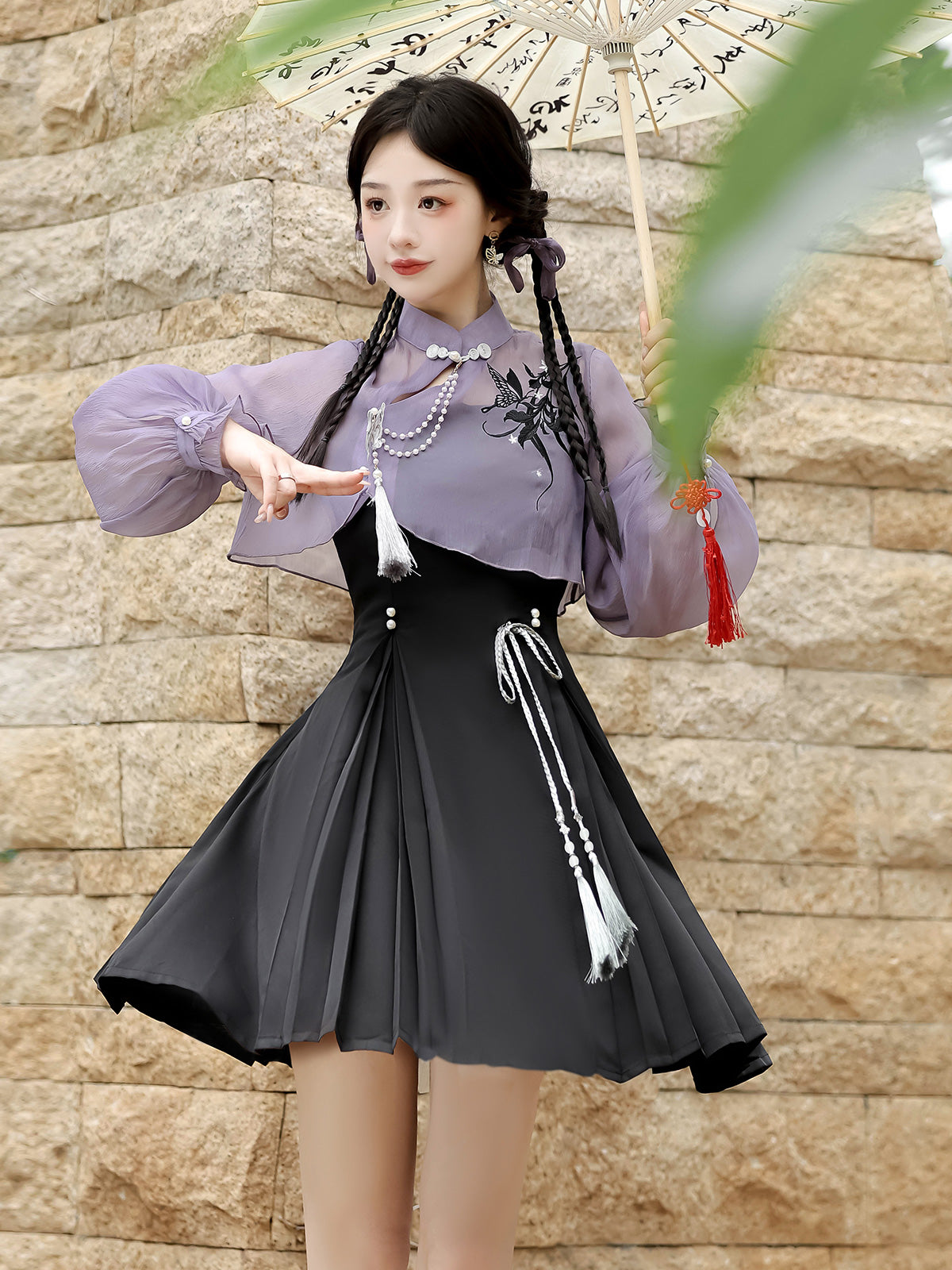 China Style Sweet Purple Two-Piece Set YOU0060