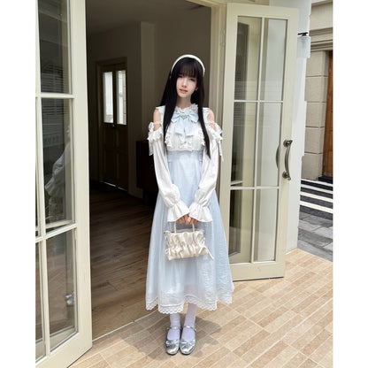 Off-Shoulder Ruffle Lace Long Dress LAL0132