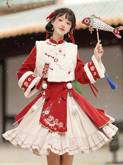 Chinese New Year Embroidered Vest Dress Set YOU0240