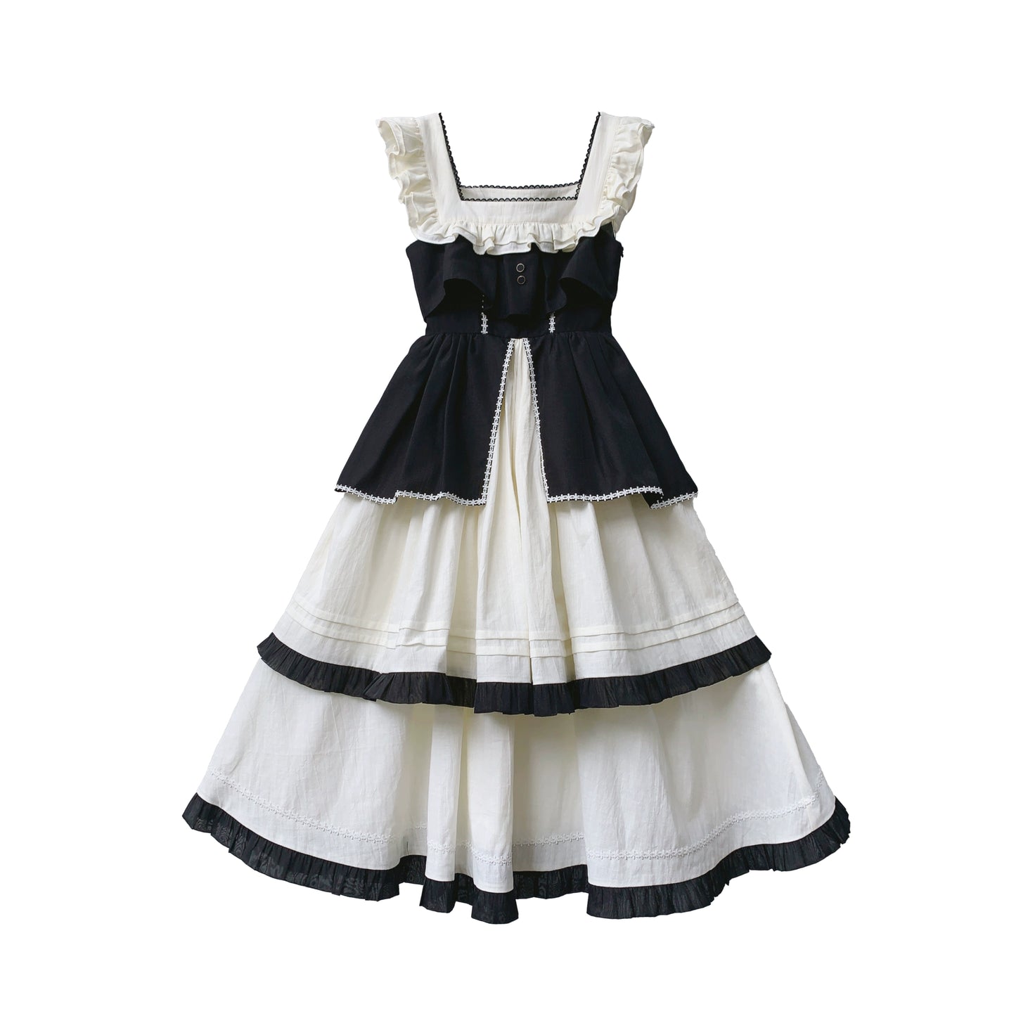 Black & White Frilled Girly Dress HUT0097