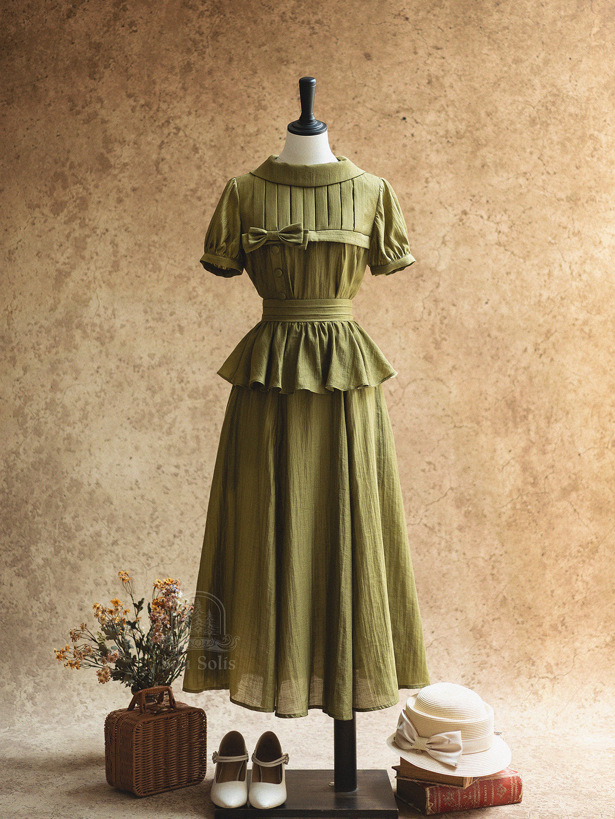 Vintage French Pintuck Peplum Blouse FOR0068