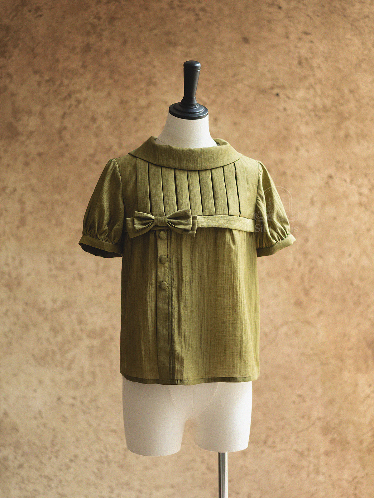 Vintage French Pintuck Peplum Blouse FOR0068