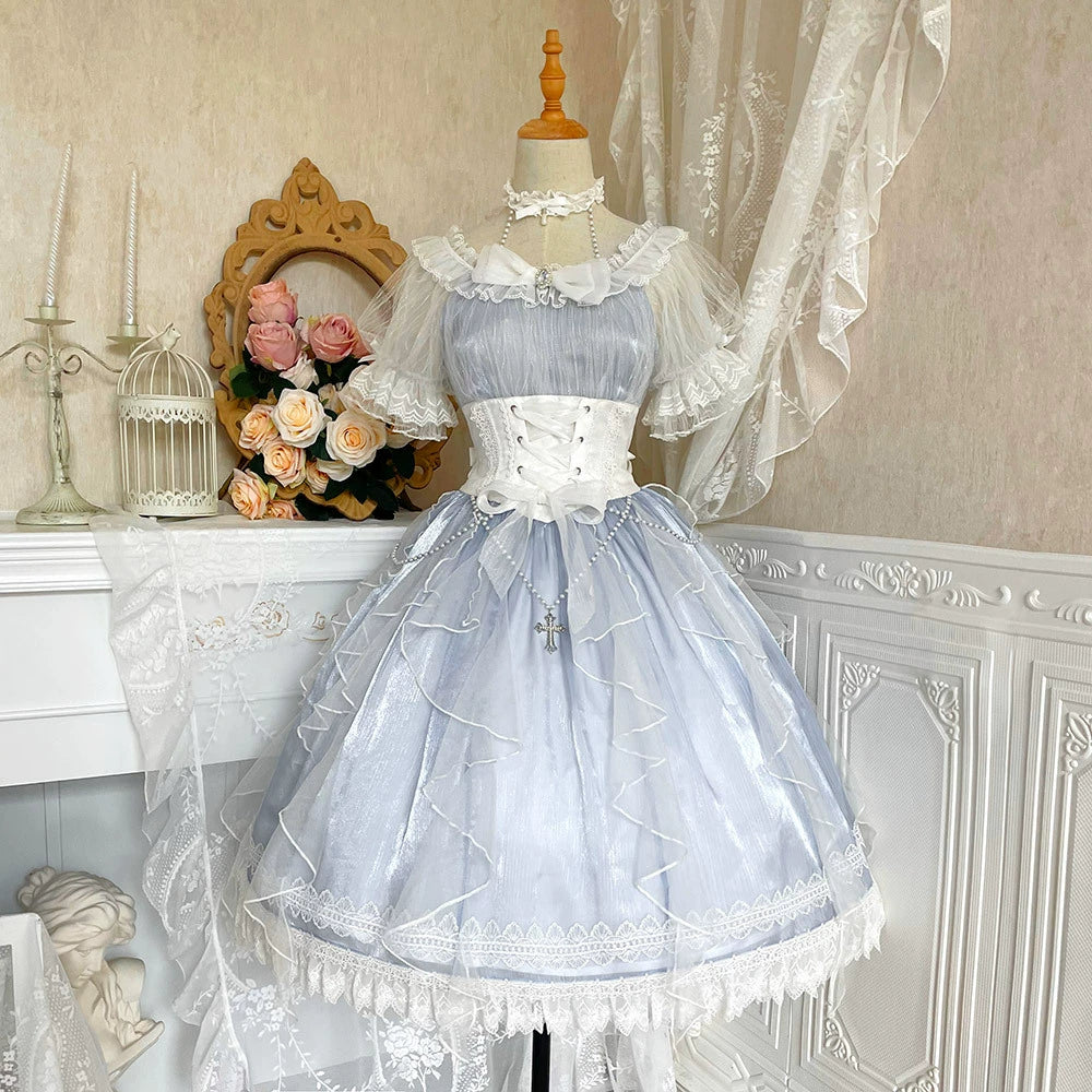 Puff Short Sleeve Mermaid Princess Lolita Dress YOU0124