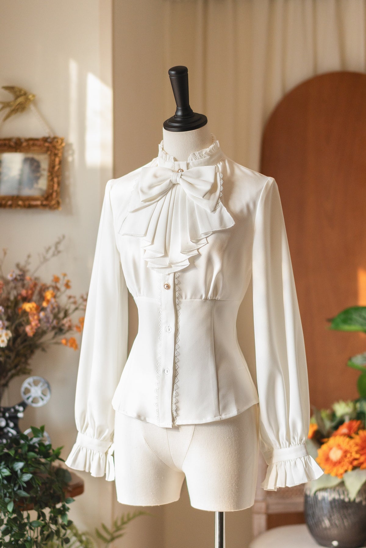 Vintage French Lolita Ruffle Collar Shirt FOR0080
