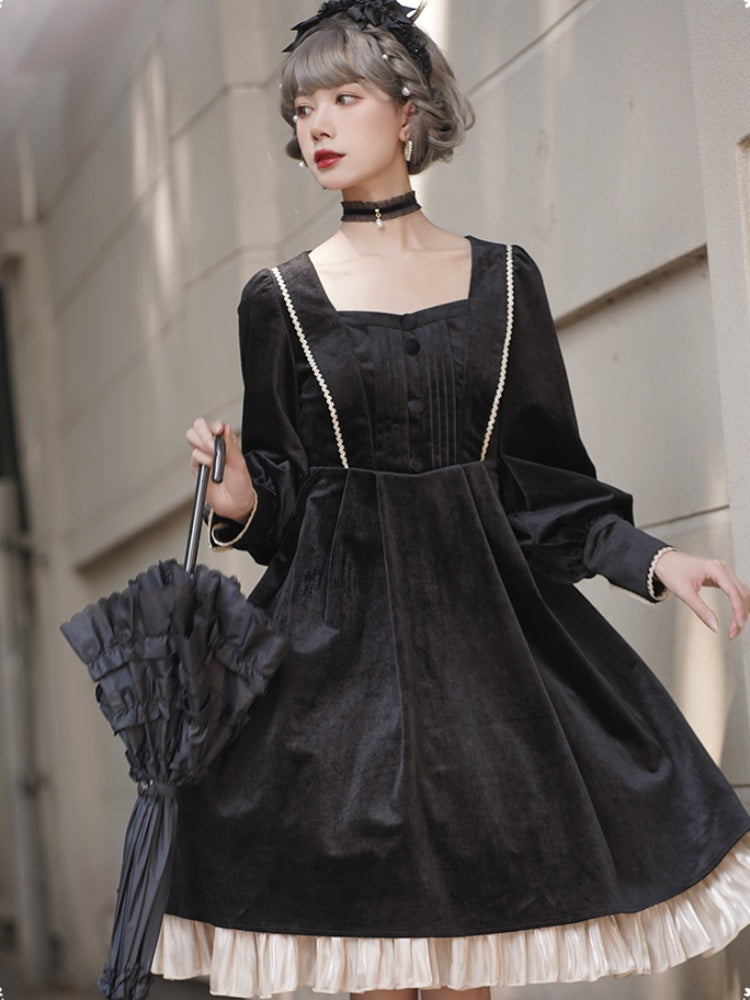 Elegant palace style Black Dress CHE0029