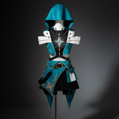 Gothic Punk Hooded Battle Suit Three-Piece Set YOU0304