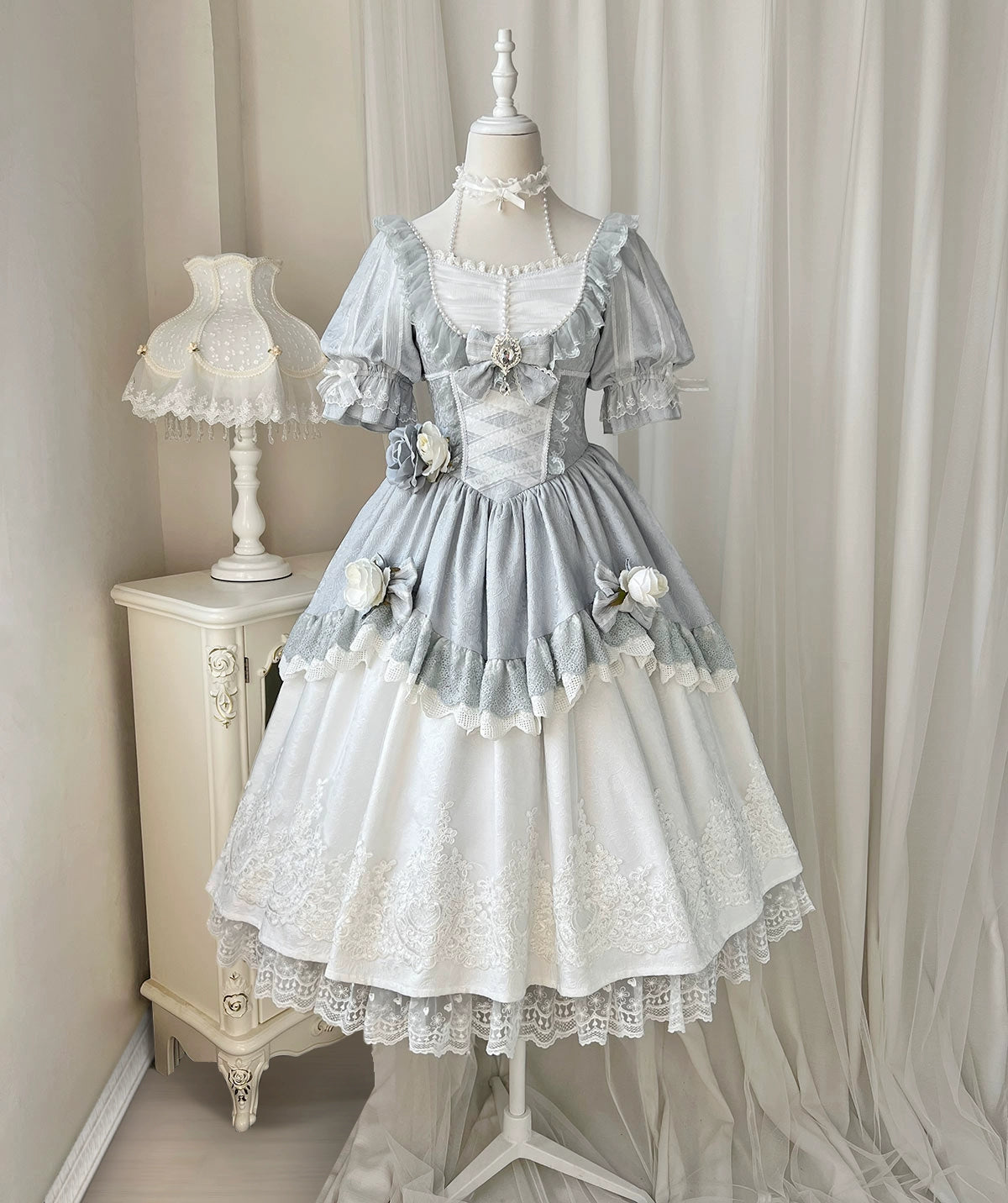 British Retro Light Blue Princess Lolita Dress YOU0008