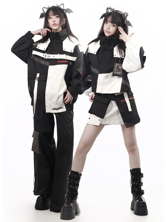 Color Block Functional Zip-Up Jacket PIN0058