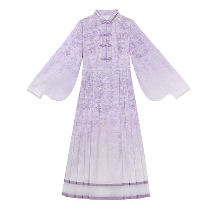 Chinese Style Floral Print Apron Dress Set YOU0252