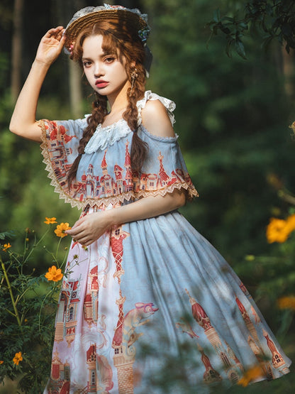 European Building print Lolita Dress URT0014