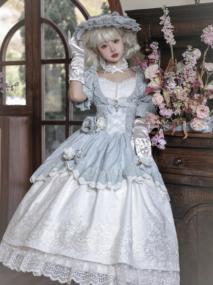 British Retro Light Blue Princess Lolita Dress YOU0008