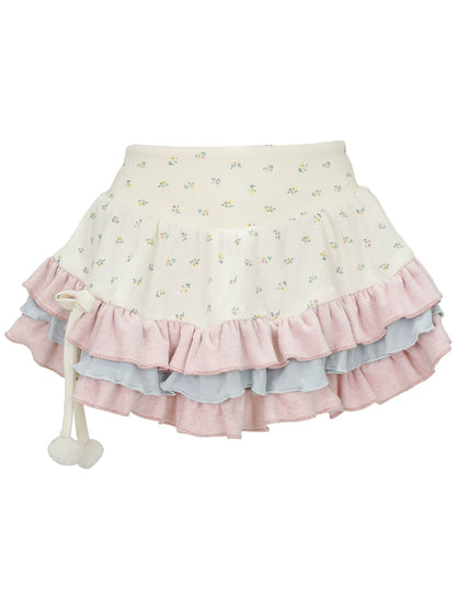 Pink Flower Tops & Frill Skirt SER0055