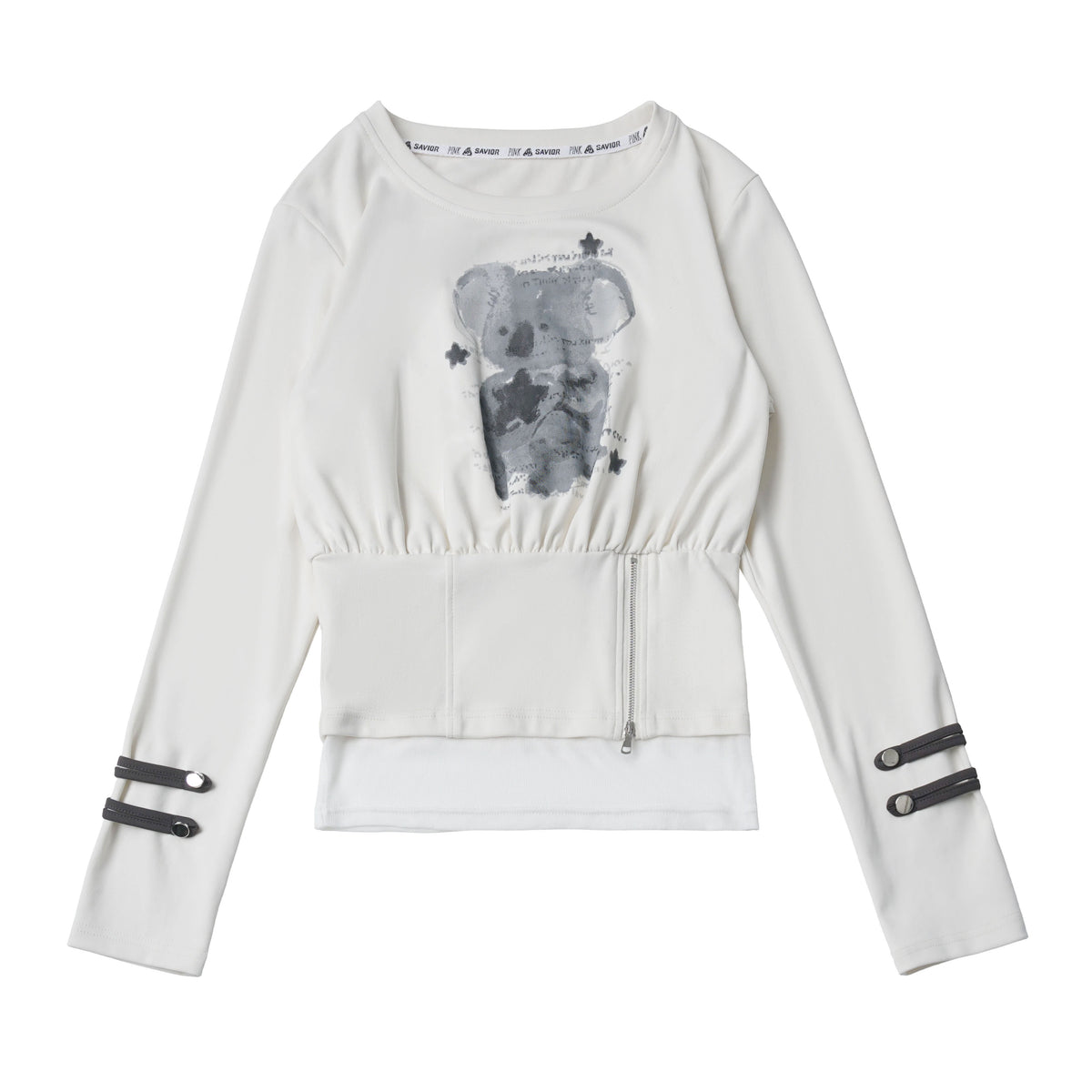 Hooded Waist Cinched Zip Top PIN0059