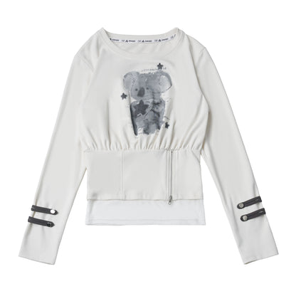 Hooded Waist Cinched Zip Top PIN0059