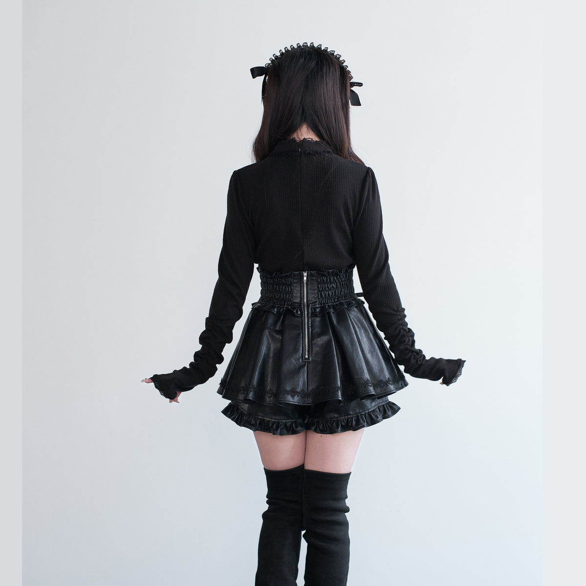 Gothic Cross Corset Leather Skirt NOG0040